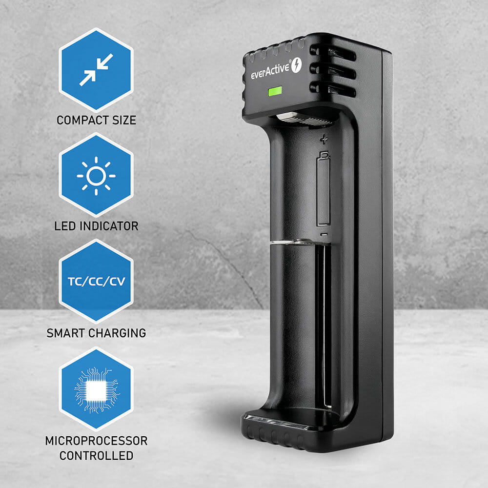 Ładowarka do akumulatorów cylindrycznych Li-ion everActive LC-100