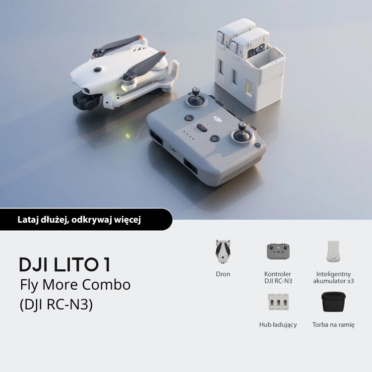 DJI Lito 1 Fly More Combo (DJI RC-N3) – Dron 4K HDR 48 MP dla początkujących