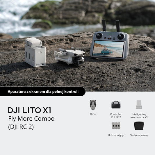 DJI Lito X1 Fly More Combo Plus (DJI RC 2) – Zestaw z Akumulatorami Plus, 52 min lotu