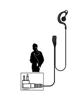 Hytera ECH2070-H1S – Słuchawka nauszna typu ear-hook z dużym głośniczkiem nausznym