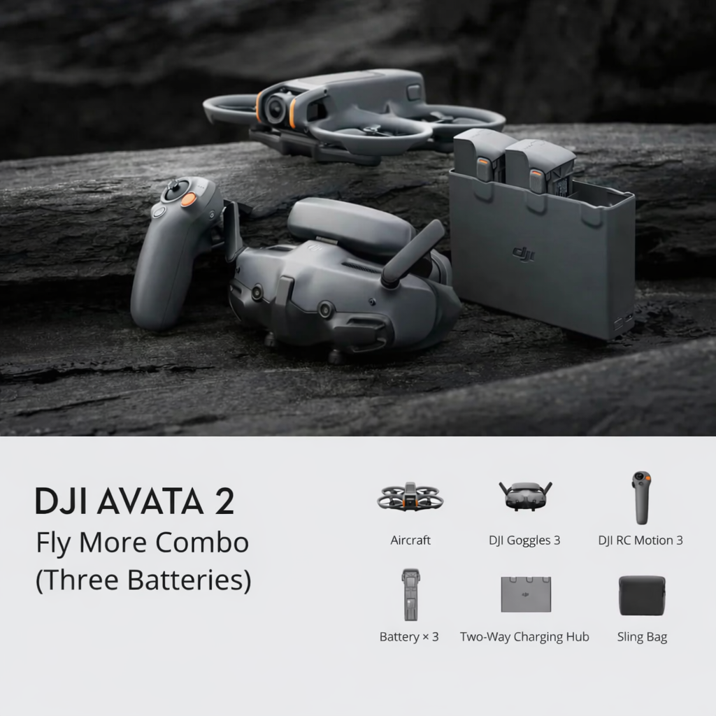 DJI Avata 2 Fly More Combo – zestaw FPV z 3 akumulatorami
