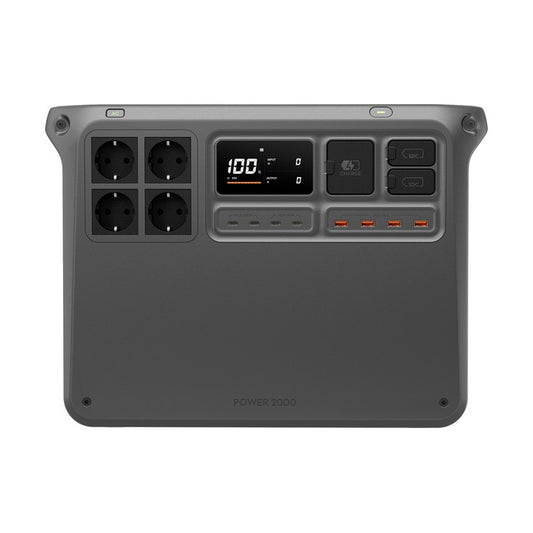 DJI Power 2000 – mobilna stacja zasilania, widok z przodu