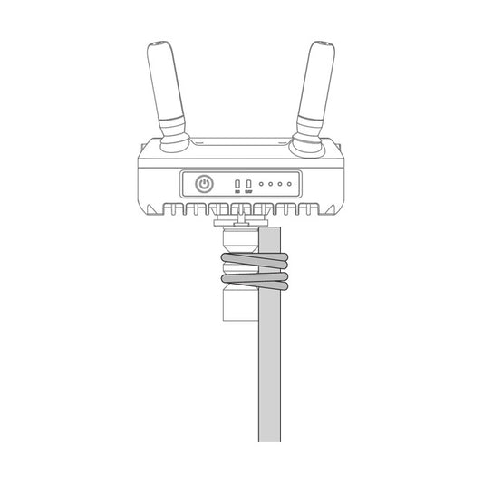 DJI Relay – przekaźnik sygnału na wysięgniku, widok z przodu (rysunek)