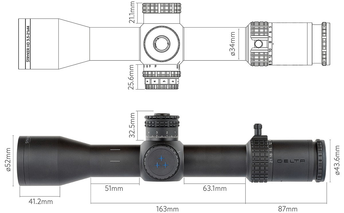 Delta Stryker HD 3.5-21x44 DLR-1 Riflescope