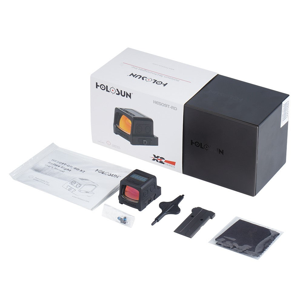 Holosun HE509T-RD X2 Series Leuchtpunktvisier mit MOS-Montage – Solarpanel / Titan