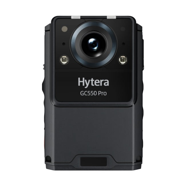 Hytera GC550 Pro – mini kamera nasobna 2K z obiektywem i diodami IR, widok z przodu