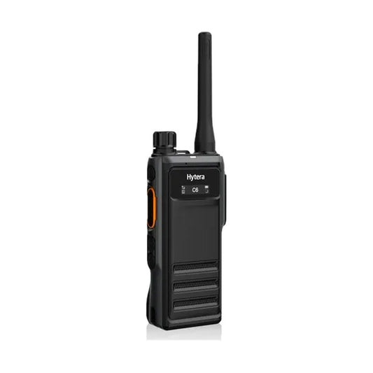 Hytera HP605 MD – radiotelefon DMR Tier II IP67 z wyświetlaczem OLED i funkcją Man Down, widok pod kątem