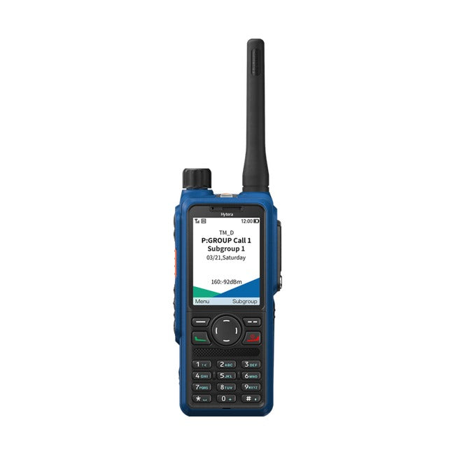 Hytera HP795Ex IIC – іскробезпечна радіостанція ATEX DMR з повною клавіатурою і кольоровим дисплеєм 2,4 дюйма, вигляд спереду