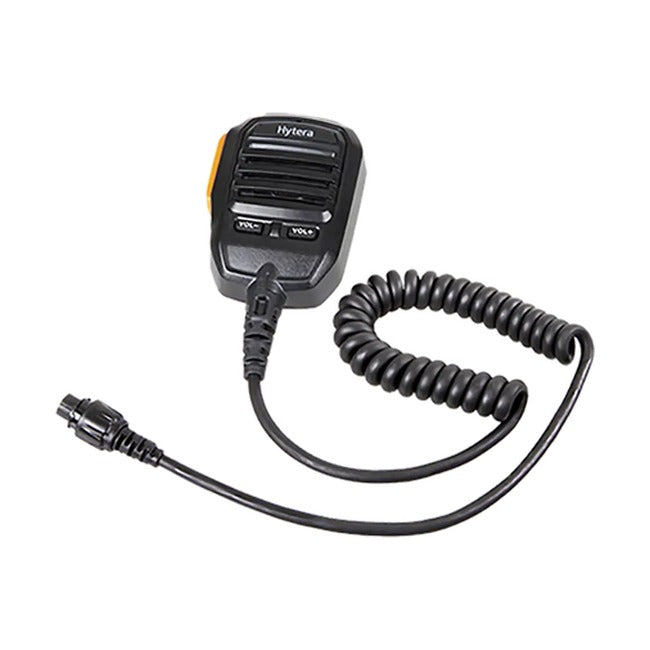 Hytera SM18A1 – mikrofonogłośnik IP67 z przyciskami regulacji głośności i przewodem spiralnym do przemiennika RD965