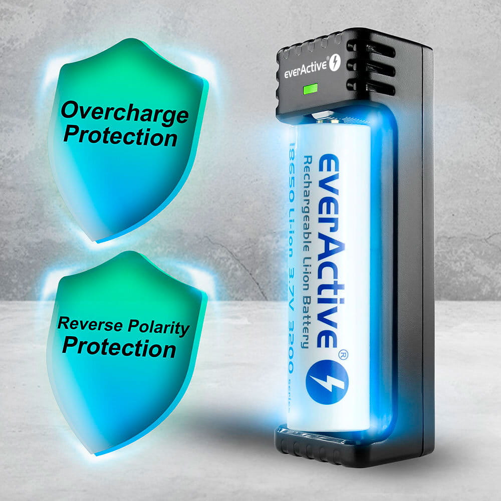 Ładowarka do akumulatorów cylindrycznych Li-ion everActive LC-100 – zdjęcie 2