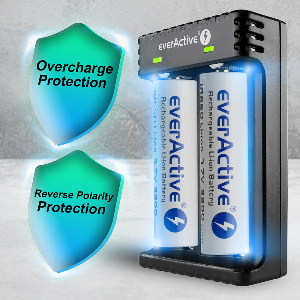 Ładowarka do akumulatorów cylindrycznych Li-ion everActive LC-200 – zdjęcie 2