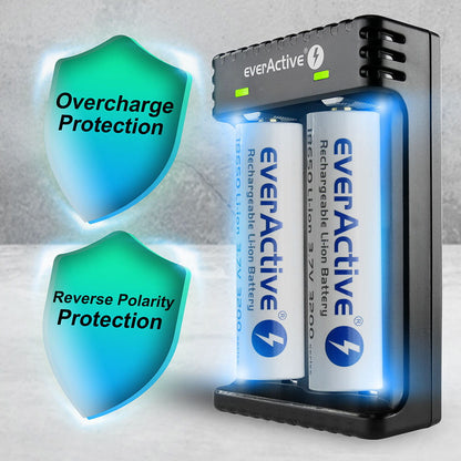 Ładowarka do akumulatorów cylindrycznych Li-ion everActive LC-200 – zdjęcie 2