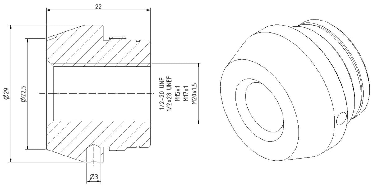 Hamulec wylotowy Sinus Brake stożkowy 1/2x28