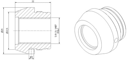 Hamulec wylotowy Sinus Brake stożkowy M15x1 H&K