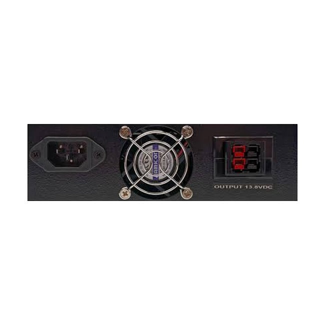 Tylny panel zasilacza Samlex SEC-1225G PP – gniazdo zasilania 230 V, wentylator i dwa wyjścia Anderson Powerpole 13,8 V