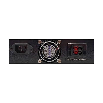 Tylny panel zasilacza Samlex SEC-1225G PP – gniazdo zasilania 230 V, wentylator i dwa wyjścia Anderson Powerpole 13,8 V